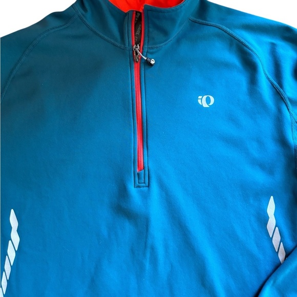 Pearl Izumi Select Series Pullover Cycling Jacket Sz L Teal Fleece Lined Pocket - Picture 2 of 6